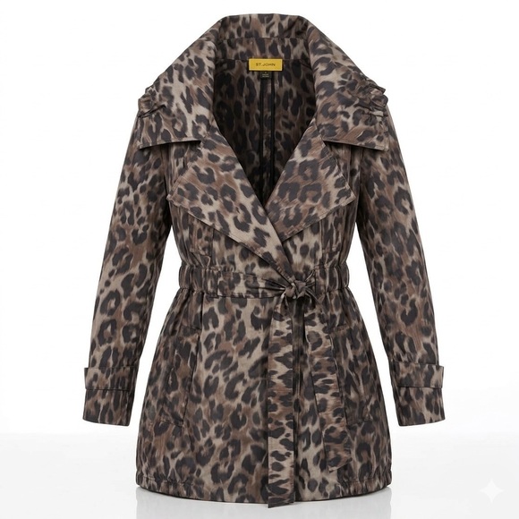 St. John Jackets & Blazers - St. John Leopard Print Hooded Lightweight Jacket size medium